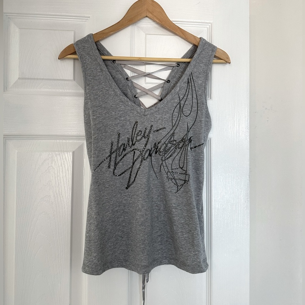 Harley-Davidson lace up tank top. EUC sz M